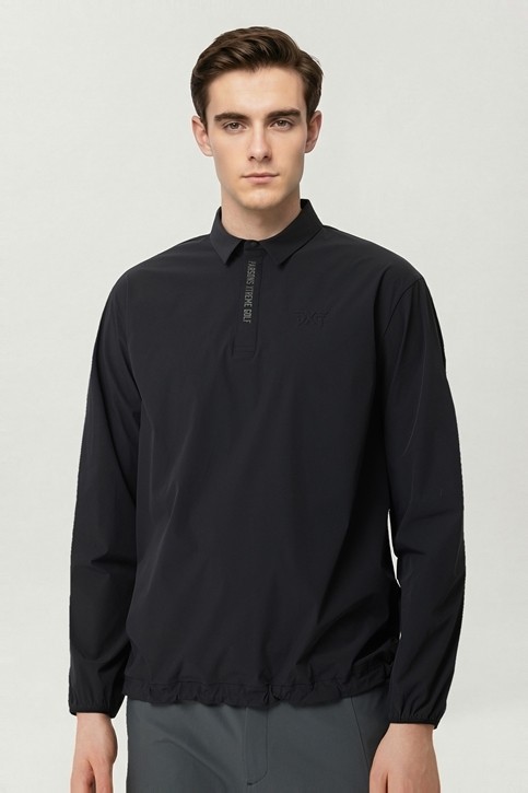 MEN WOVEN LOOSE FIT COLLAR LONG SLEEVE