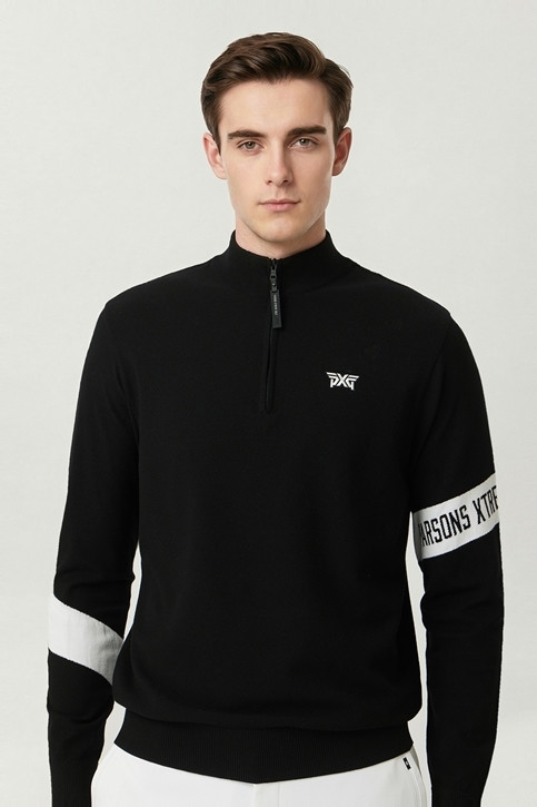 MEN HALF ZIP-UP SWEATER
