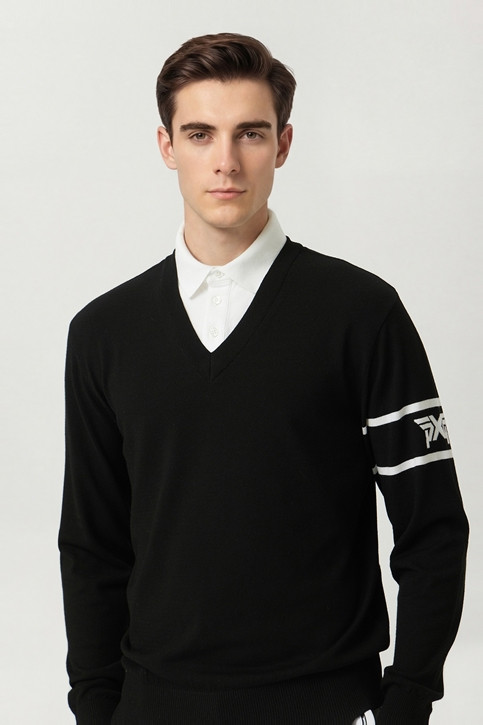 MEN COLLAR LAYERED SWEATER