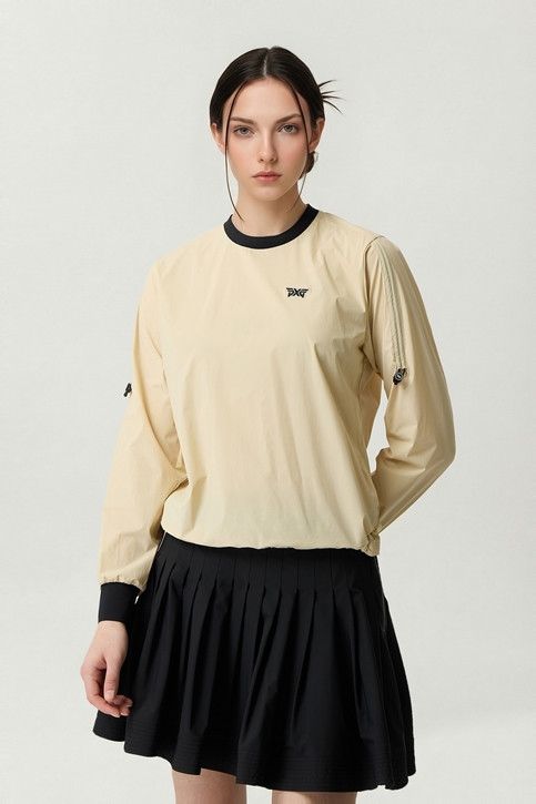 WOMEN WOVEN ROUND NECK LONG SLEEVE