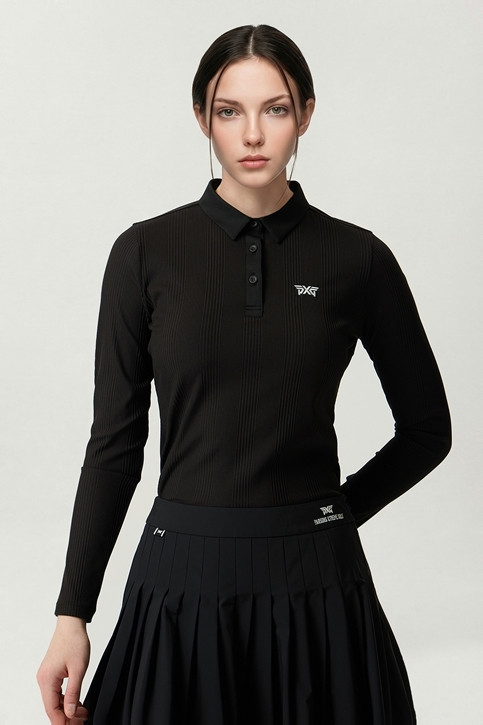 WOMEN BUTTON COLLAR LONG SLEEVE