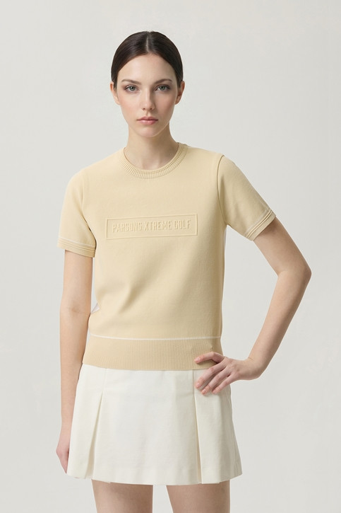 WOMEN SHORT SLEEVE ROUND NECK SWEATER