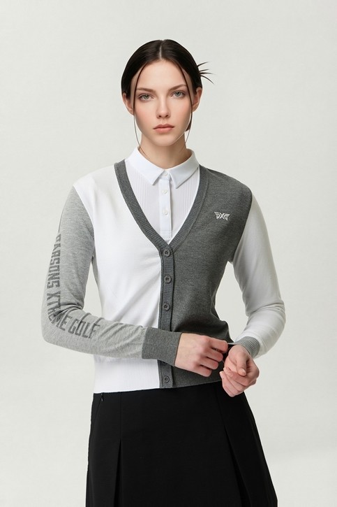 WOMEN V-NECK KNIT CARDIGAN