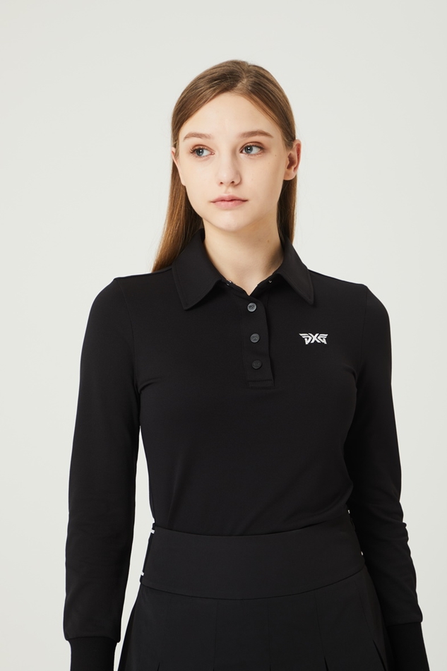 WOMENS BASIC COLLAR LS T-SHIRT