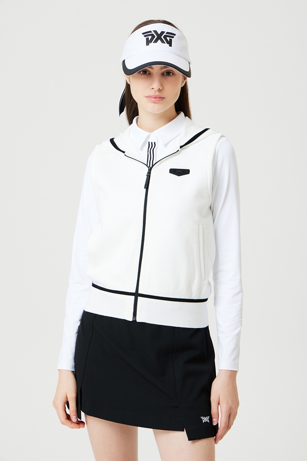 WOMEN FULL ZIP-UP KNIT VEST