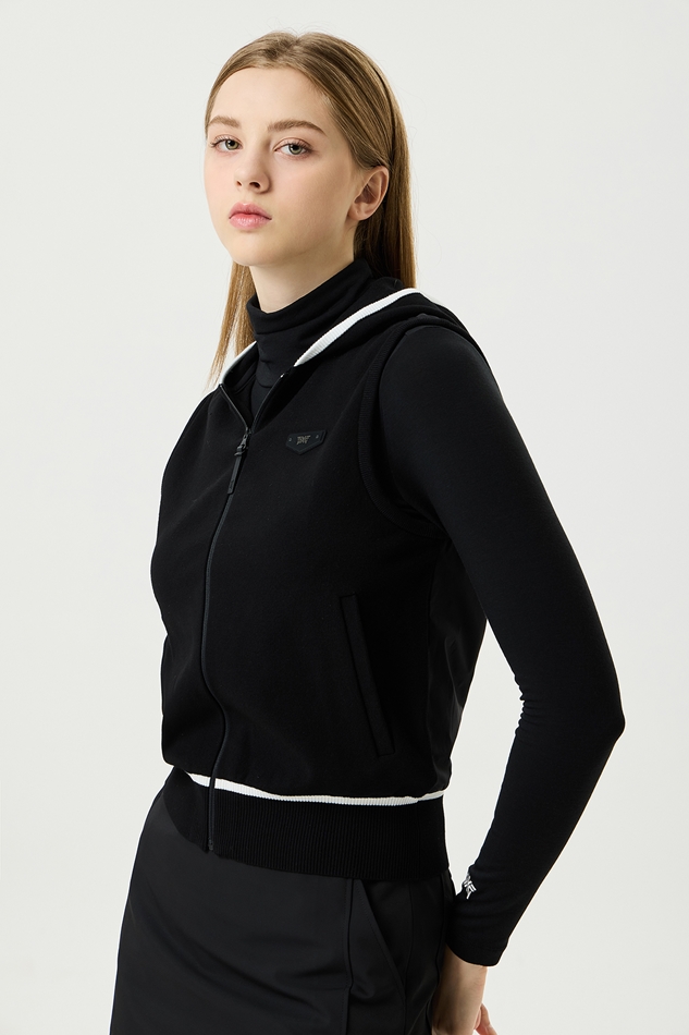 WOMEN FULL ZIP-UP KNIT VEST