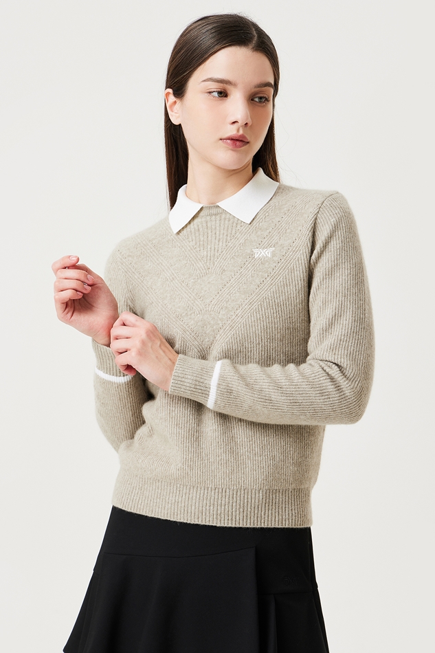 WOMEN WINTER WINDPROOF COLLAR SWEATER