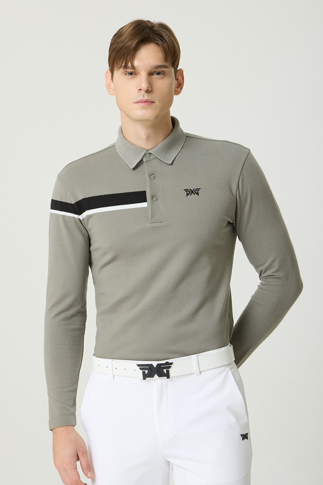 KNIT HYBRID COLLAR LONG-SLEEVE