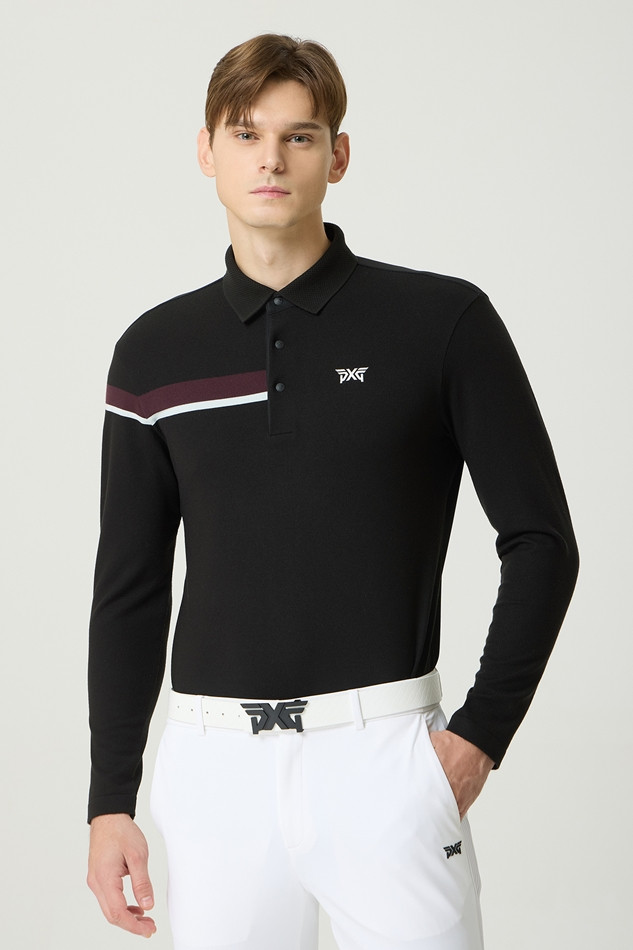 KNIT HYBRID COLLAR LONG-SLEEVE