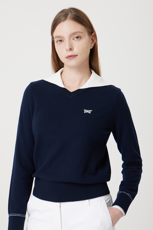 WOMEN COLOR POINT SWEATER