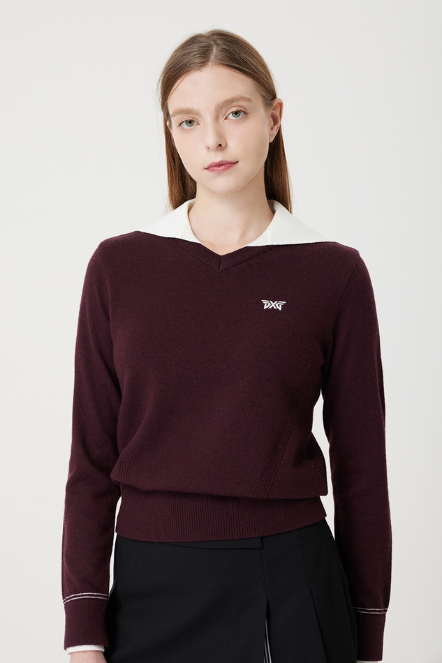 WOMEN COLOR POINT SWEATER