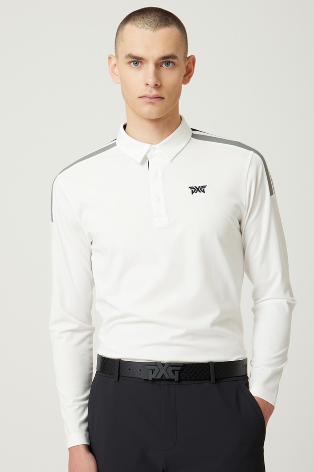 COLOR BLOCKED COLLAR LONG-SLEEVE