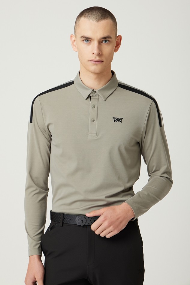 COLOR BLOCKED COLLAR LONG-SLEEVE