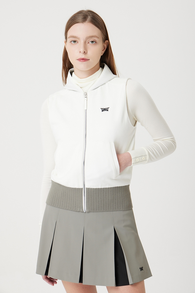 WOMEN SWEATER HOODIE VEST ZIP UP