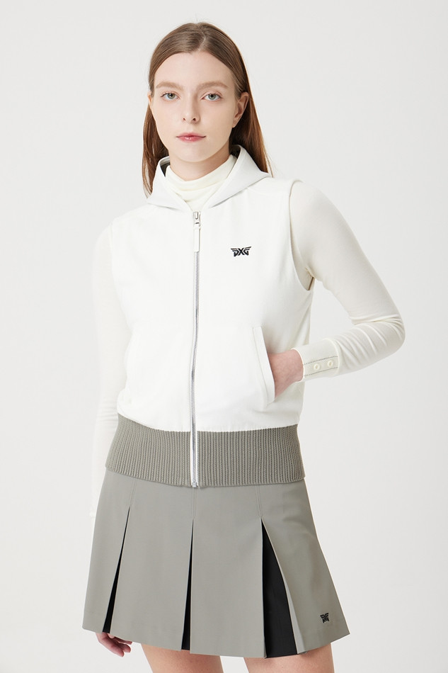 WOMEN SWEATER HOODIE VEST ZIP UP