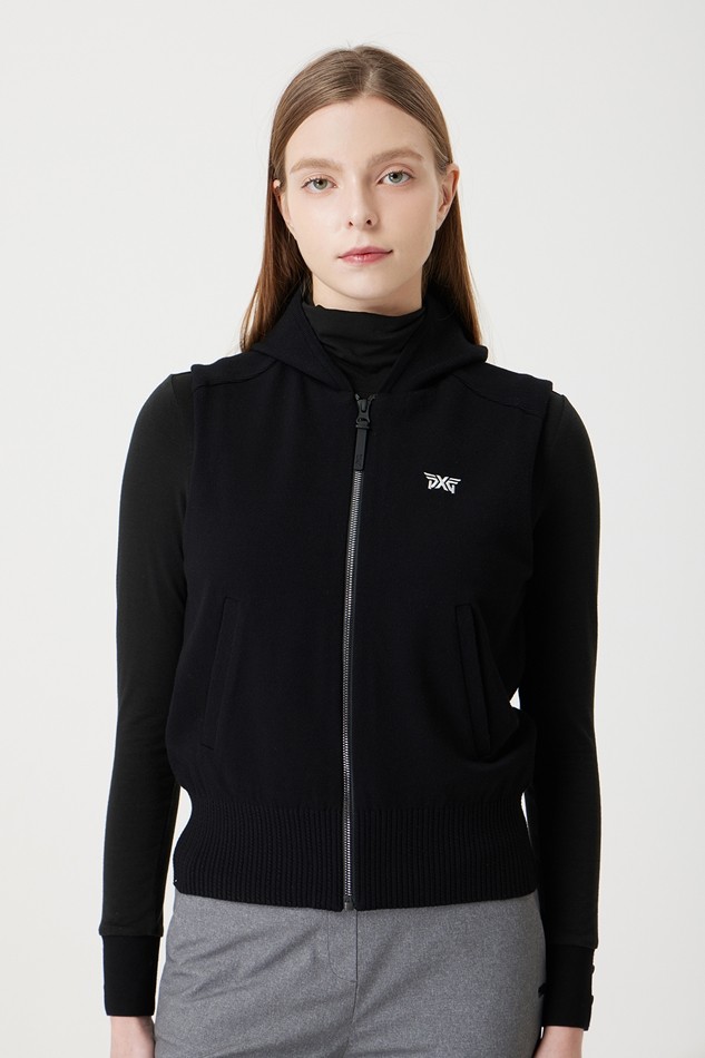 WOMEN SWEATER HOODIE VEST ZIP UP