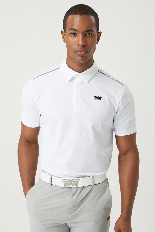 SUMMER ONE POINT PERFORATED COLLAR SHORT-SLEEVE