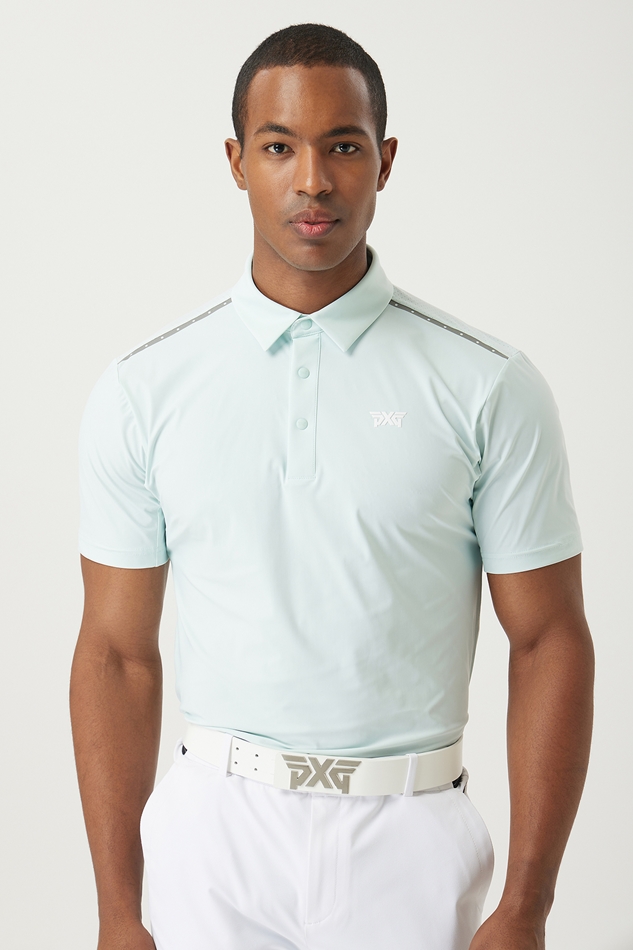 SUMMER ONE POINT PERFORATED COLLAR SHORT-SLEEVE