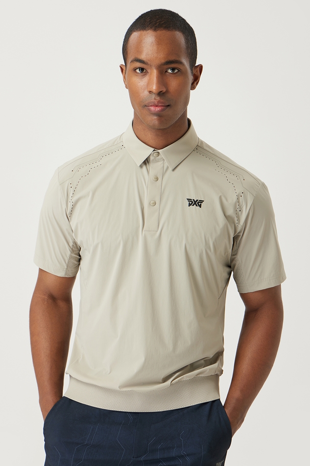 SUMMER WOVEN LOOSE FIT COLLAR SHORT-SLEEVE