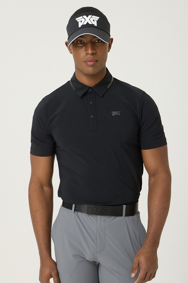 SUMMER LINE POINT PERFORATED COLLAR SHORT-SLEEVE