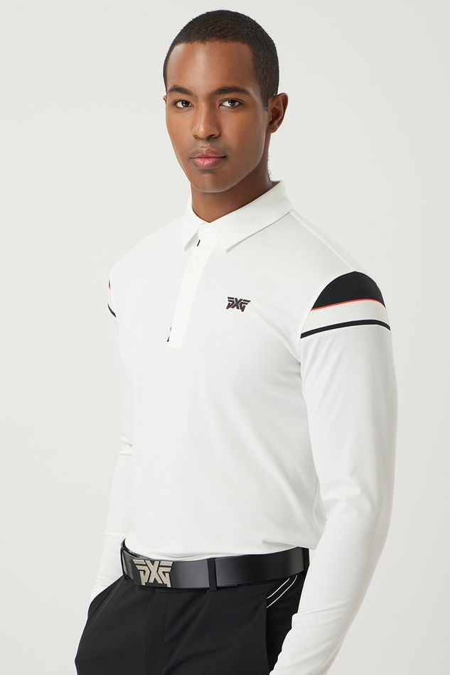 COLOR BLOCKED COLLAR LONG-SLEEVE