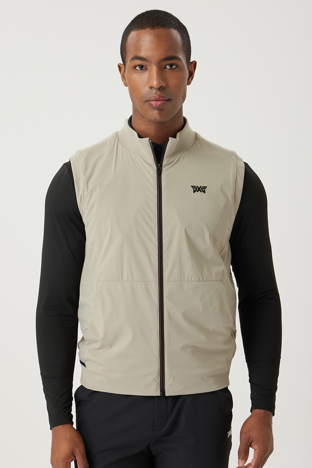 FULL ZIP-UP HYBRID KNIT VEST