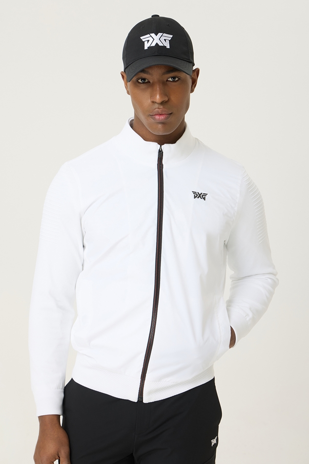 FULL ZIP-UP HYBRID KNIT JACKET