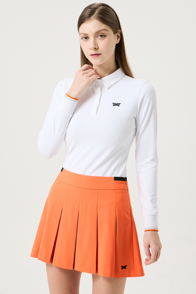 WOMENS BUTTON COLLAR LONG-SLEEVE