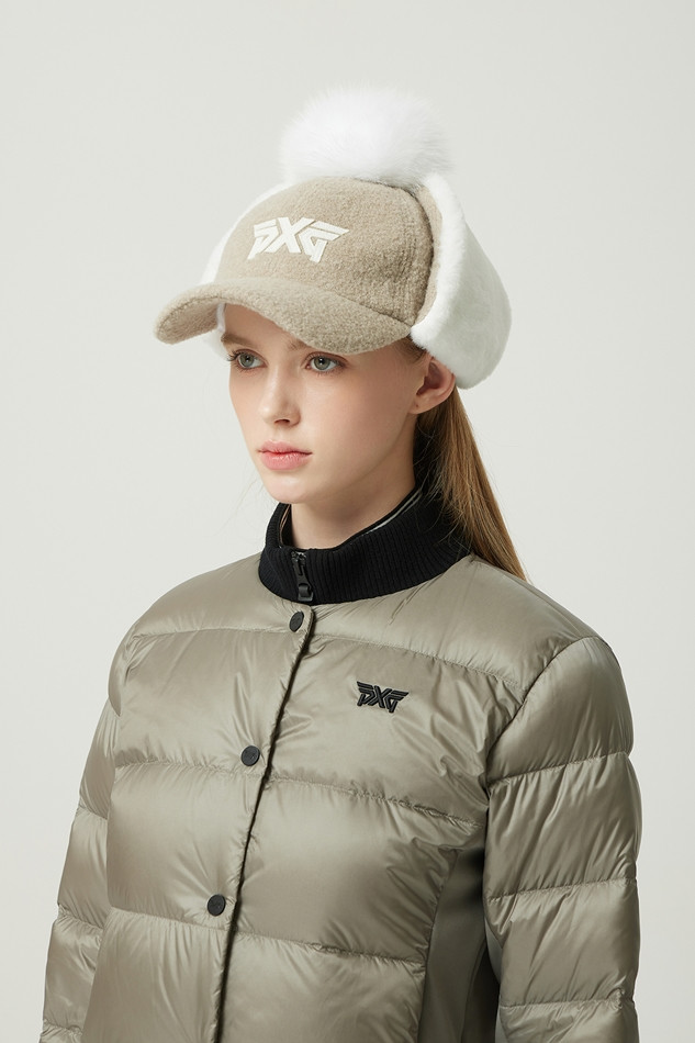 WOMEN WINTER FOX FUR BASIC CAP