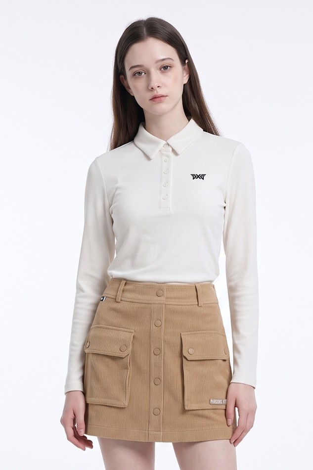WOMEN TEXTURED LONG SLEEVE PKFCW210901 WHITE 상품 이미지 1