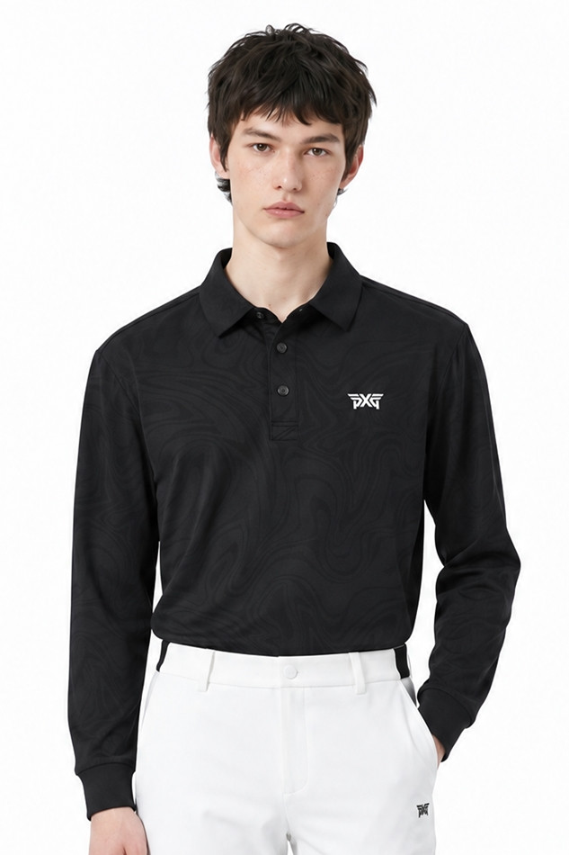 MEN DAMASCUS COLLAR LONG SLEEVE PKFPM211021 BLACK 상품 이미지 1
