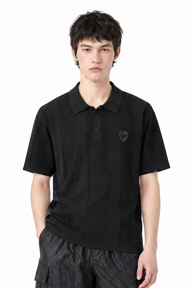 MEN SHORT-SLEEVED SWEATER PKFPM410121 BLACK 상품 이미지 1
