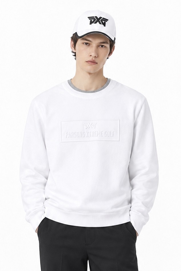 MEN ESSENTIAL ROUND NECK SWEATER PKFPM410401 WHITE 상품 이미지 1