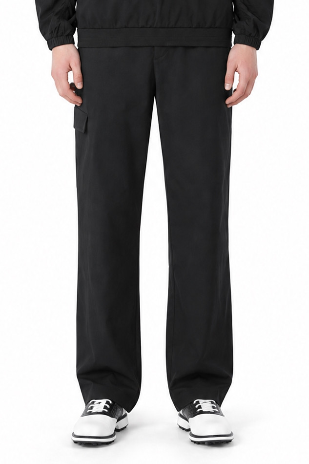 MEN SEMI-TAPERED FIT PANTS PKFPM510321 BLACK 상품 이미지 1