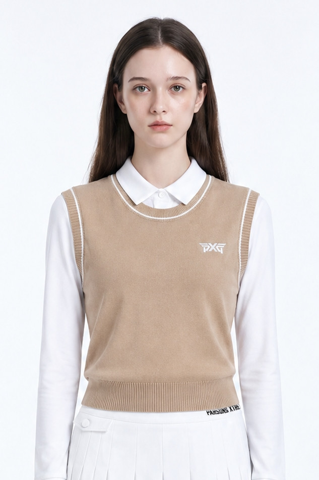 WOMEN BASIC SWEATER VEST PKFPW420305 BEIGE 상품 이미지 1