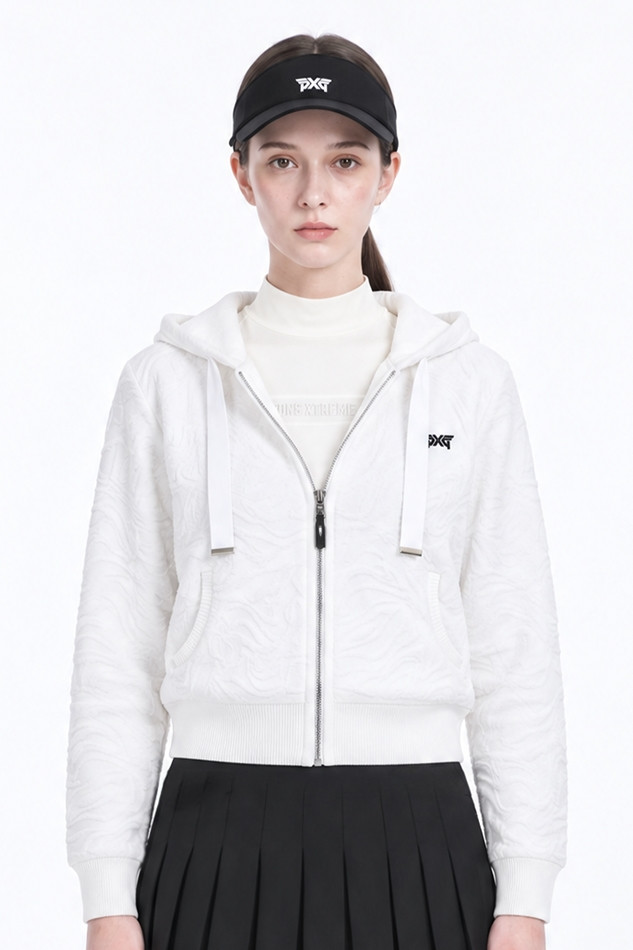 WOMEN DAMASCUS ZIP-UP CARDIGAN PKFPW430601 WHITE 상품 이미지 1