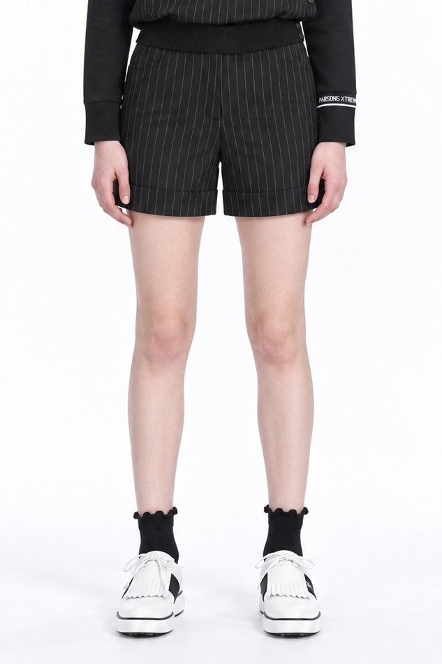 WOMEN STRIPED SHORTS PKFPW520121 BLACK 상품 이미지 1