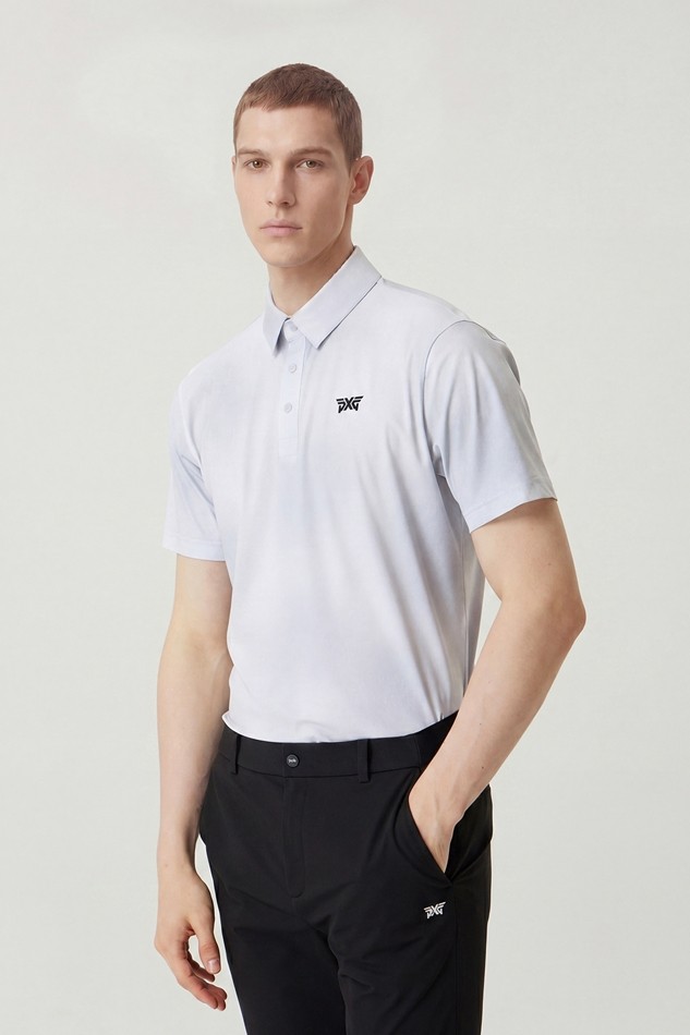 MEN GRADATION PATTERN COLLAR SHORT SLEEVE