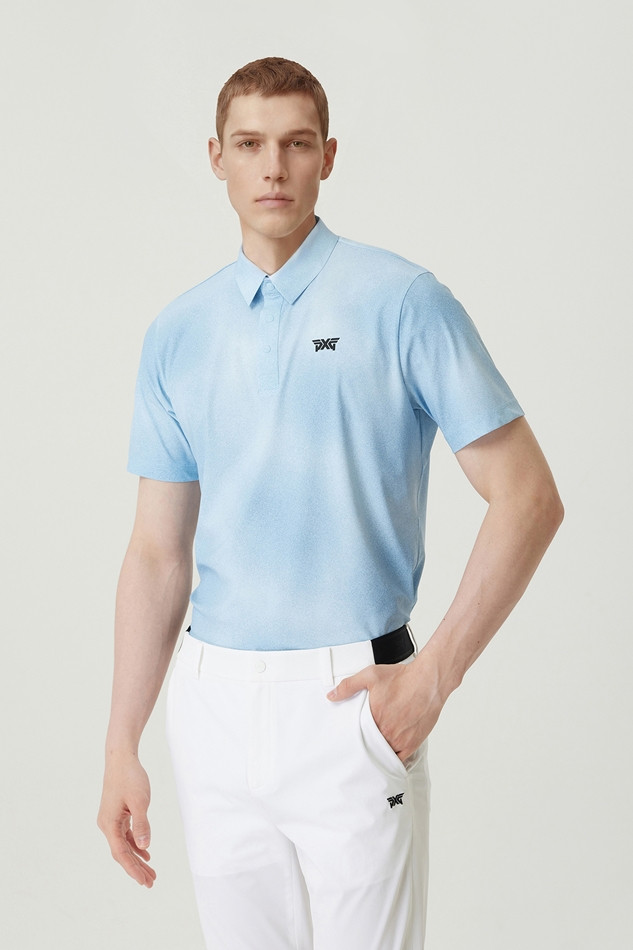 MEN GRADATION PATTERN COLLAR SHORT SLEEVE