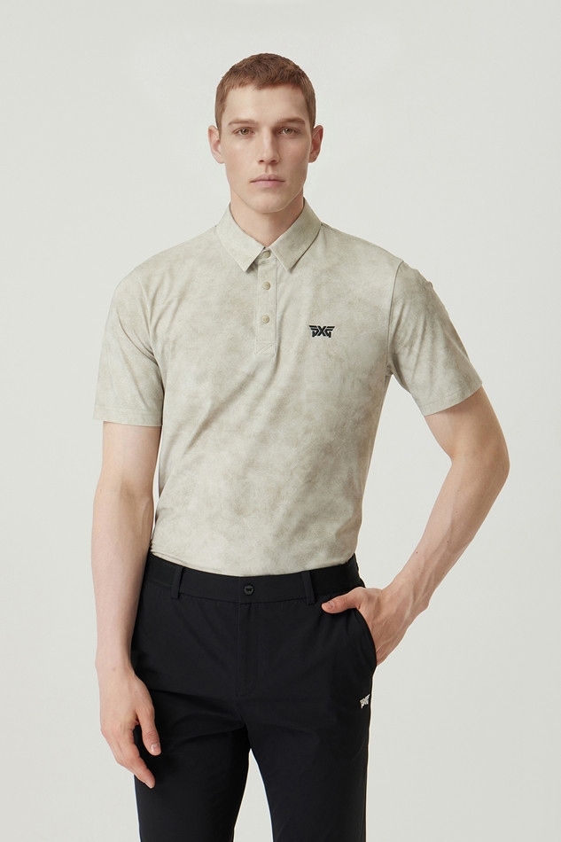 MEN PATTERN COLLAR SHORT SLEEVE
