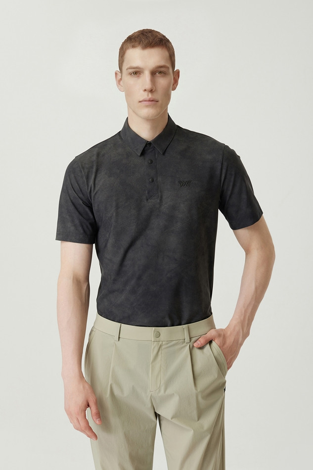 MEN PATTERN COLLAR SHORT SLEEVE