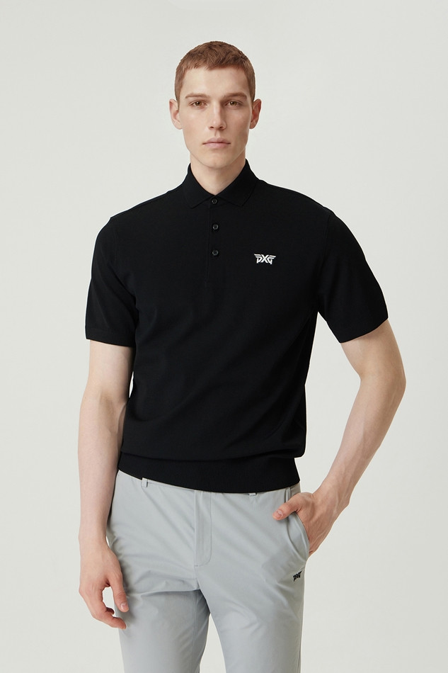 MEN ESSENTIAL SHORT SLEEVE COLLAR SWEATER