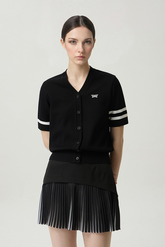 WOMEN SHORT SLEEVE KNIT CARDIGAN