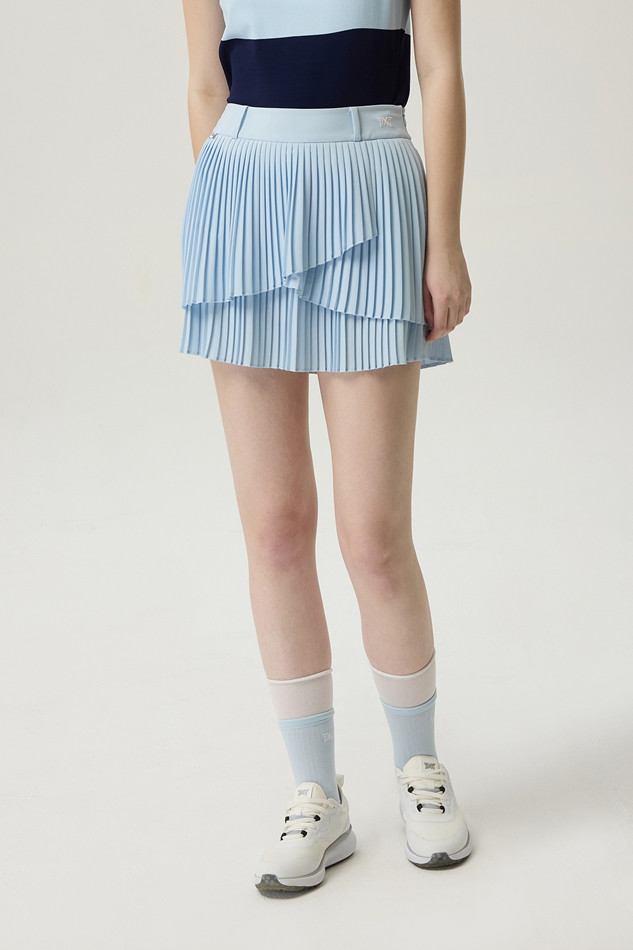 WOMEN WRAP PLEATED SKIRT