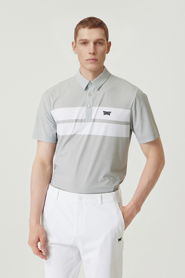 MEN COLOR BLOCKED PRINT COLLAR SS