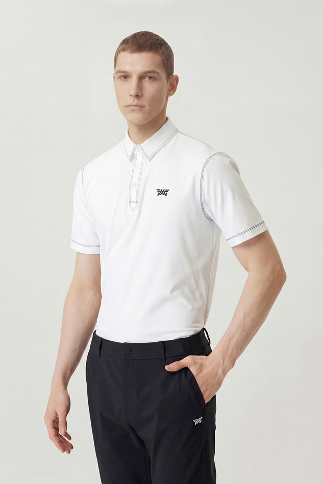 MEN STITCH POINT COLLAR SHORT SLEEVE