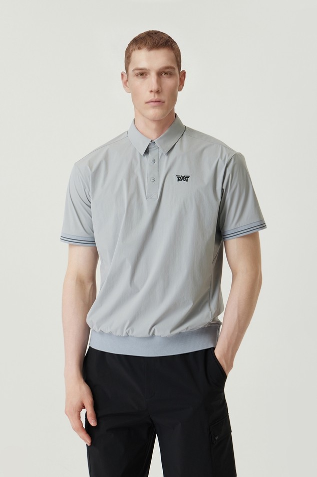 MEN WOVEN LOOSE FIT COLLAR SHORT SLEEVE