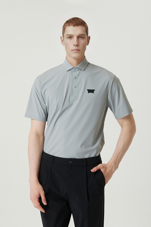 MEN AIR HOLE COLLAR SHORT SLEEVE