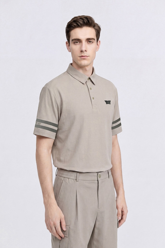 MEN NEW TEXTURED COOLING COLLAR SHORT SLEEVE