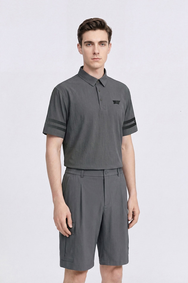 MEN NEW TEXTURED COOLING COLLAR SHORT SLEEVE